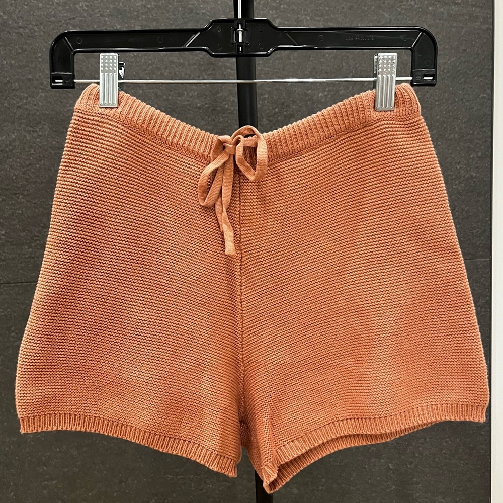 Olivaceous Knit High Waist Shorts - Terracotta